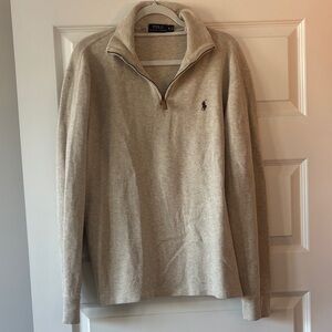 Polo by Ralph Lauren Men's Tan Zip Up Sweater